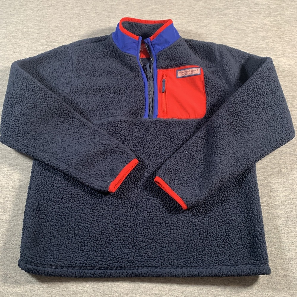 Vineyard Vines Pullover Boys Large Fleece‎ Quarter Zip Outdoors Warm
